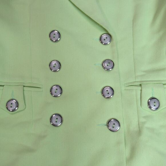 Vintage Gina Blazer Womens Size 12 Lime Green Jacket Retro 80s Made in England - Picture 4 of 14